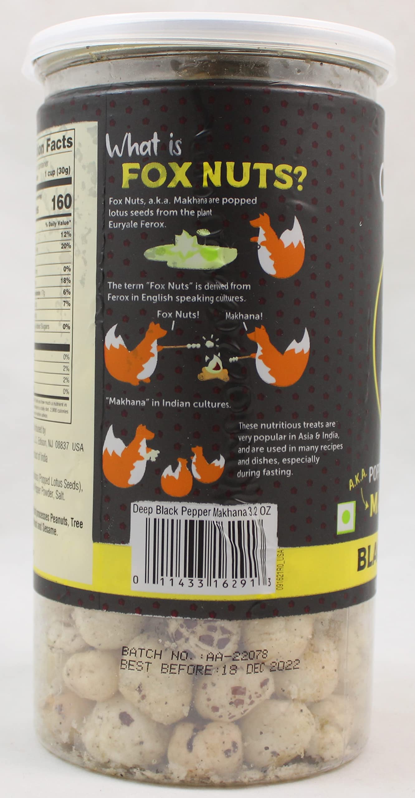 Black Pepper Makhana (3.2oz)