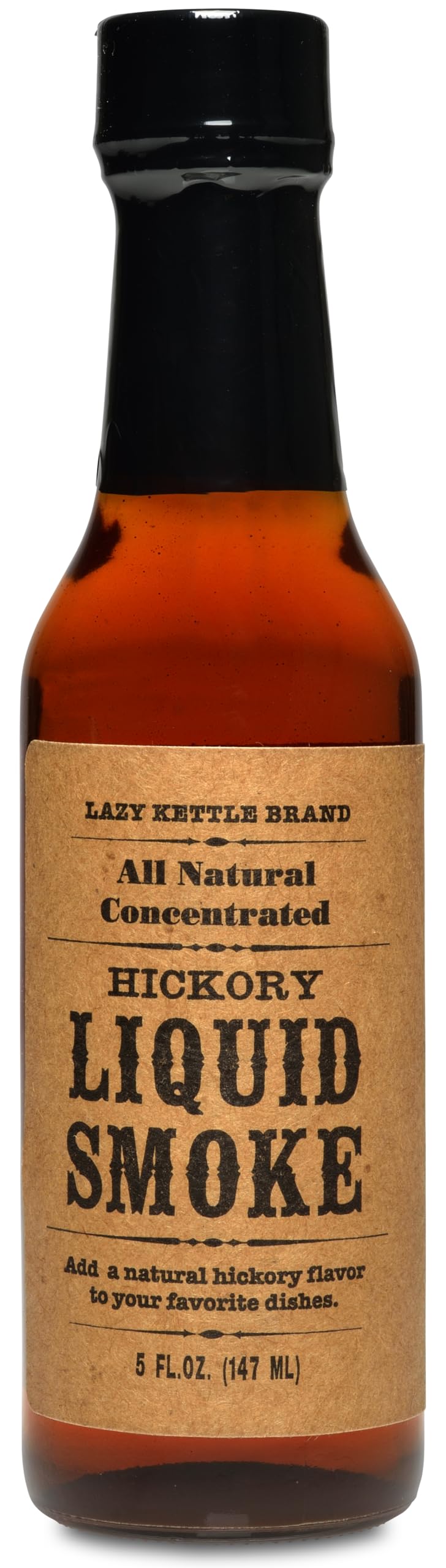 Lazy Kettle Brand All Natural Liquid Smoke | Perfect for Flavoring Meat | Hickory | Used to Flavor Beef Jerky, Steak, Fish, Cheese, Sauces and More |