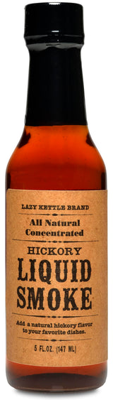 Lazy Kettle Brand All Natural Liquid Smoke | Perfect for Flavoring Meat | Hickory | Used to Flavor Beef Jerky, Steak, Fish, Cheese, Sauces and More |
