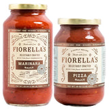Fiorella's Marinara & Pizza Sauce - Variety Pack - Made with Fresh Ingredients - Seed Oil Free, No Sugar Added, Vegan, Gluten Free, No Preservatives
