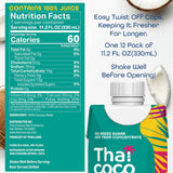 Thai Coco Organic Coconut Water, 100% Pure & Unsweetened, No Sugar Added, USDA Organic, Natural Electrolytes Hydration Drink, 11.2 fl oz Tetra Carton