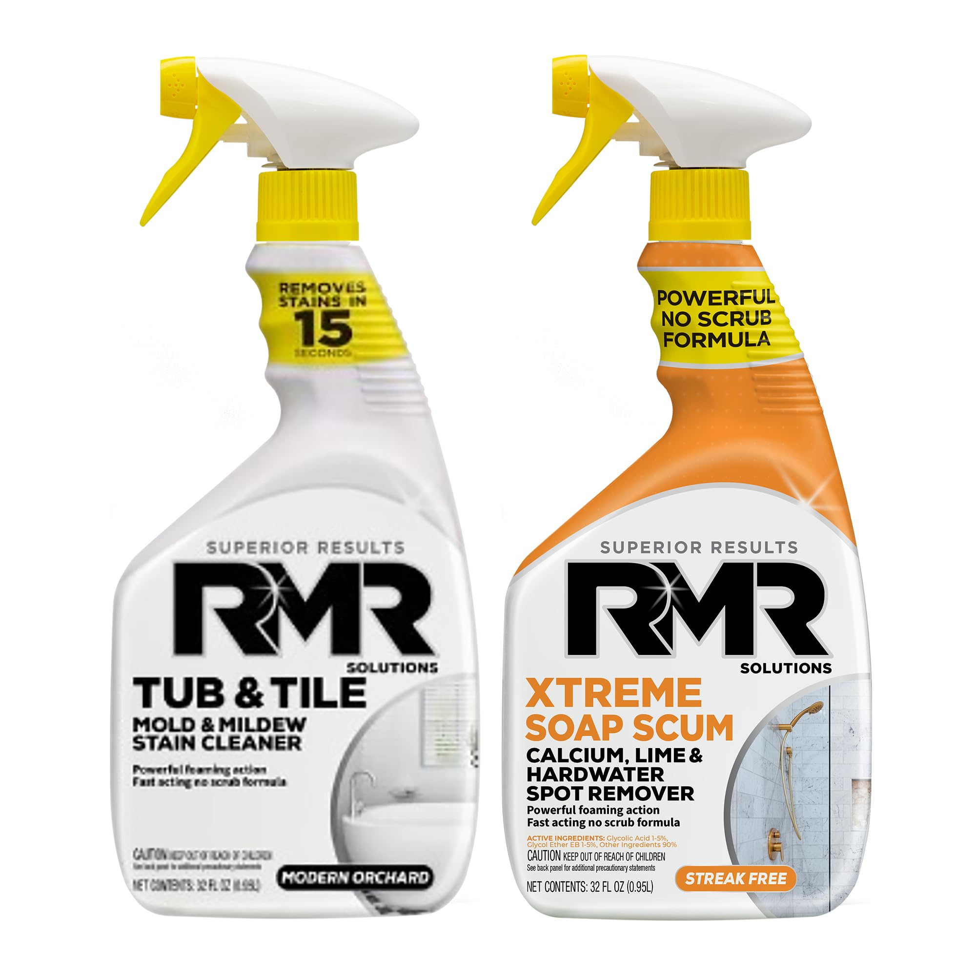 RMR Bathroom Breakthrough Bundle - Tub & Tile Cleaner + Xtreme Soap Scum Remover, 2-Step Deep Clean System for Shower, Tub, Tile, Grout, & Glass