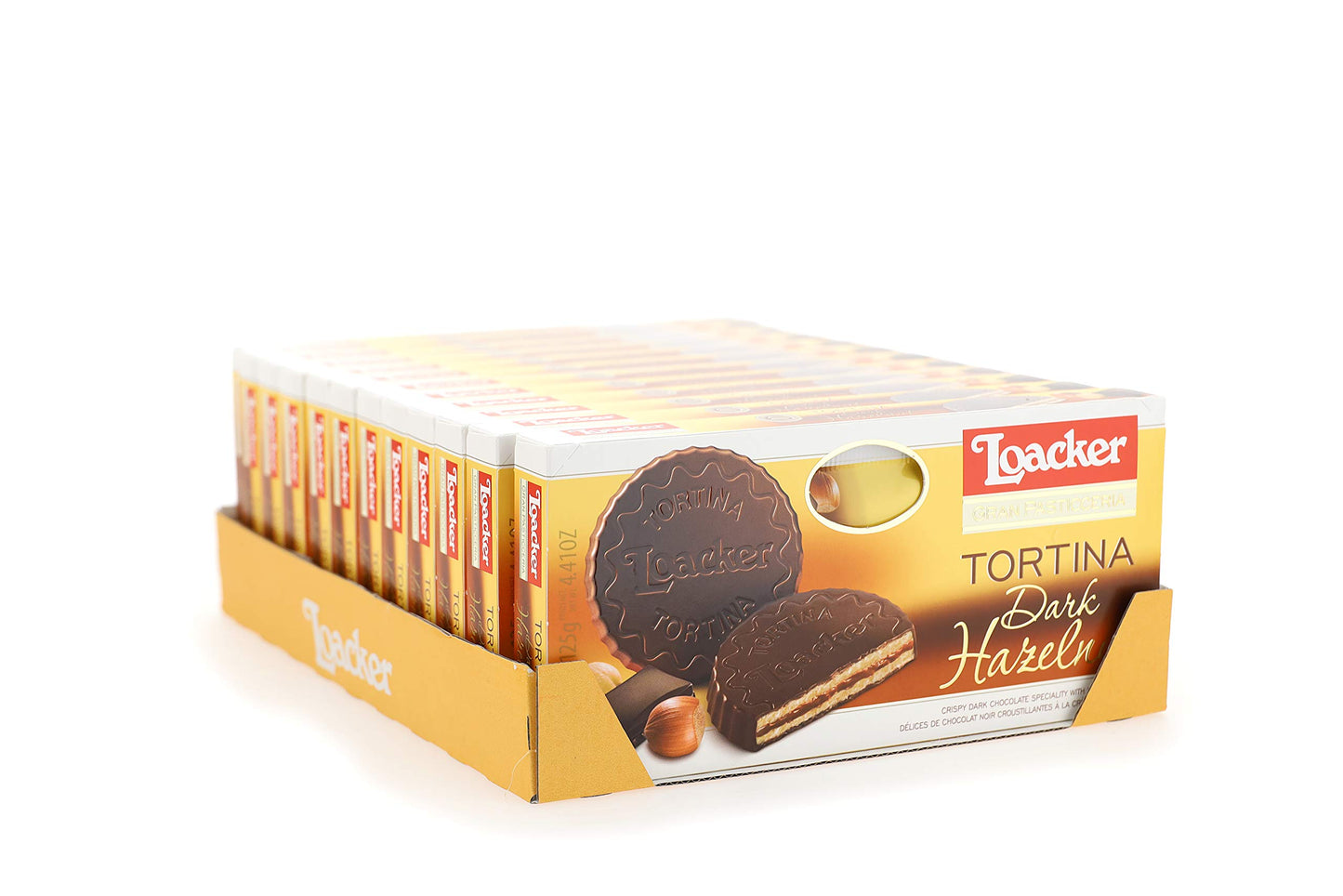Loacker Tortina Premium Chocolate Coated Wafer, Dark Noir 125g/4.41 oz.