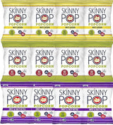 Skinny Pop Variety 12-Pack, Sweet & Salty Kettle, White Cheddar, Original, 12-0.5/0.8 oz Individual Bags
