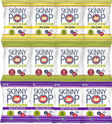 Skinny Pop Variety 12-Pack, Sweet & Salty Kettle, White Cheddar, Original, 12-0.5/0.8 oz Individual Bags