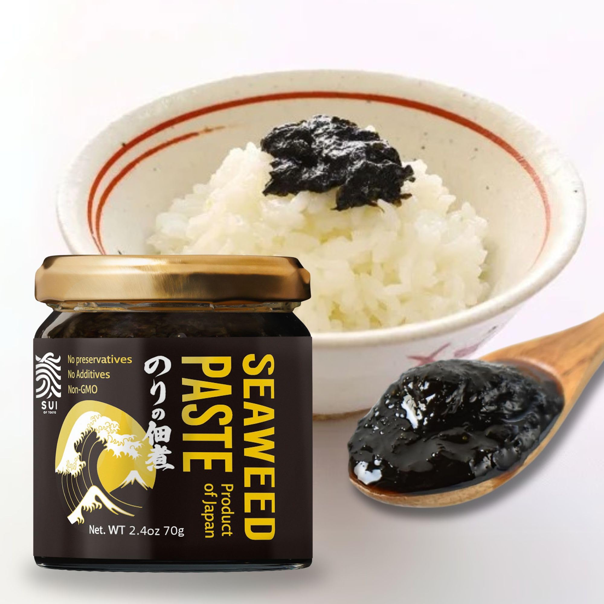 Seaweed Paste, Nori Tsukudani, Made in Japan | No MSG, No preservatives, No additives, Non-GMO | 2.4oz (70g) by SUI of Tokyo