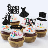 24pcs Prom 2026 Cupcake Topper: Prom Decorations 2026 Prom Decorations for Cupcakes Class of 2026 Cupcake Decorations for 2026 Graduation Prom Party