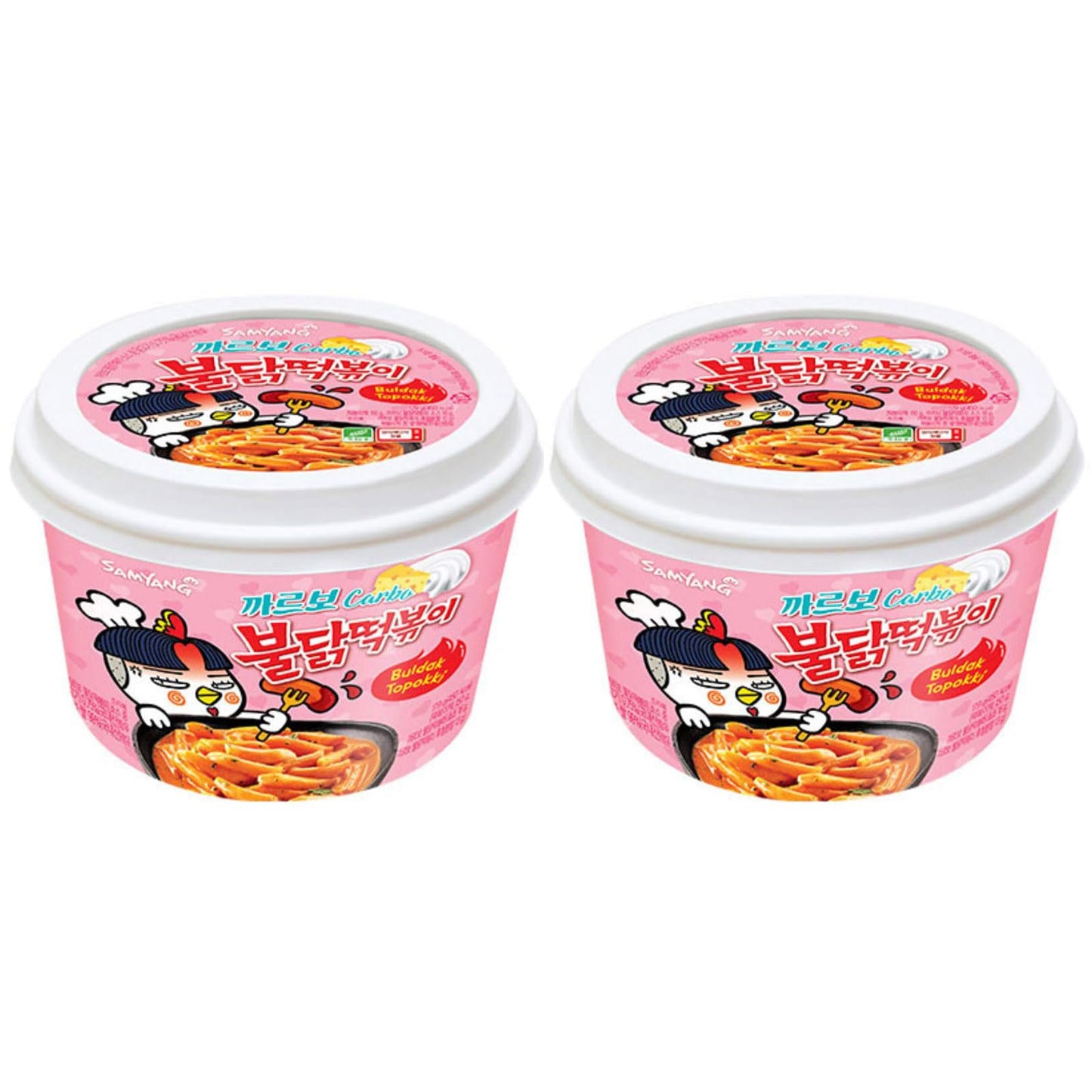 Samyang Carbo Buldak Tteokbokki Korean Rice Cake Instant 8oz 230g (Pack of 2)