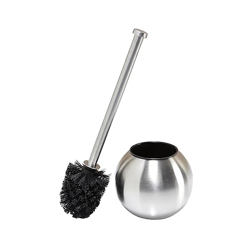 Bath Bliss Globe Design Toilet Brush Holder in Stainless Steel