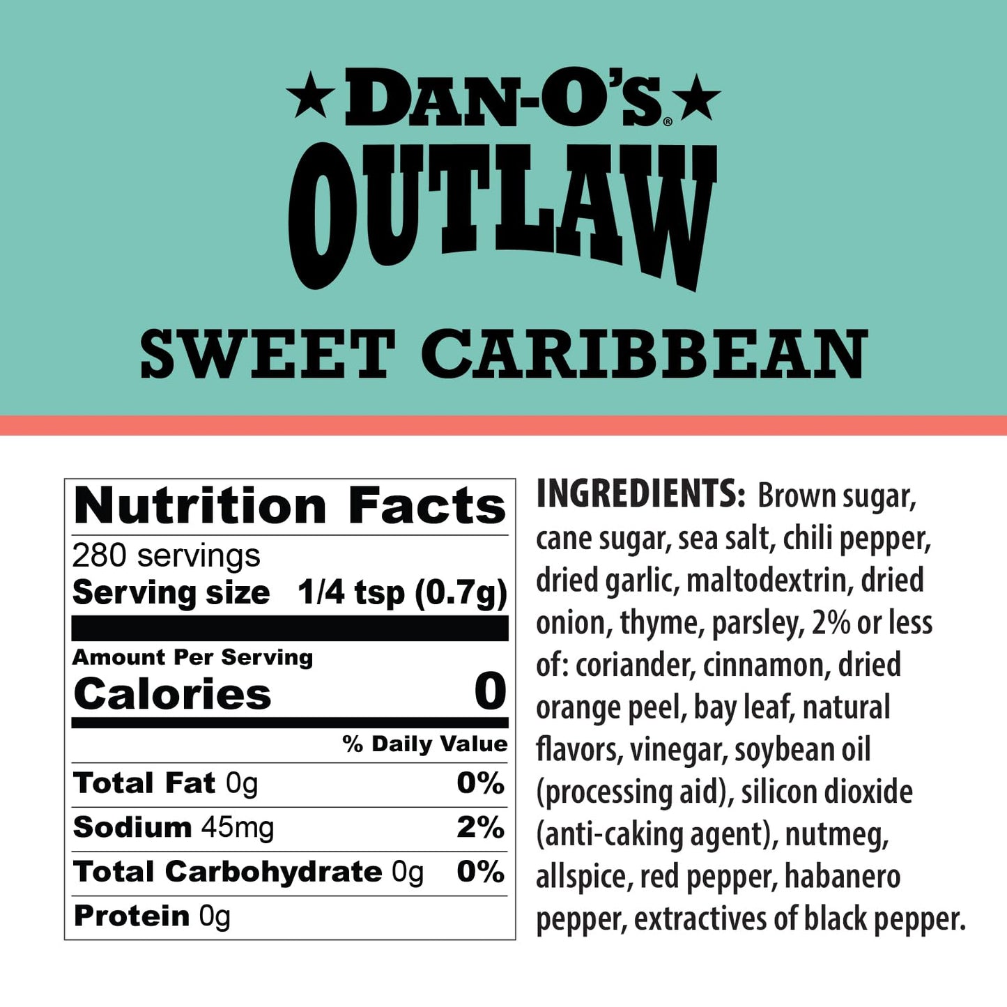 Dan-O's Outlaw Seasoning - Sweet Caribbean