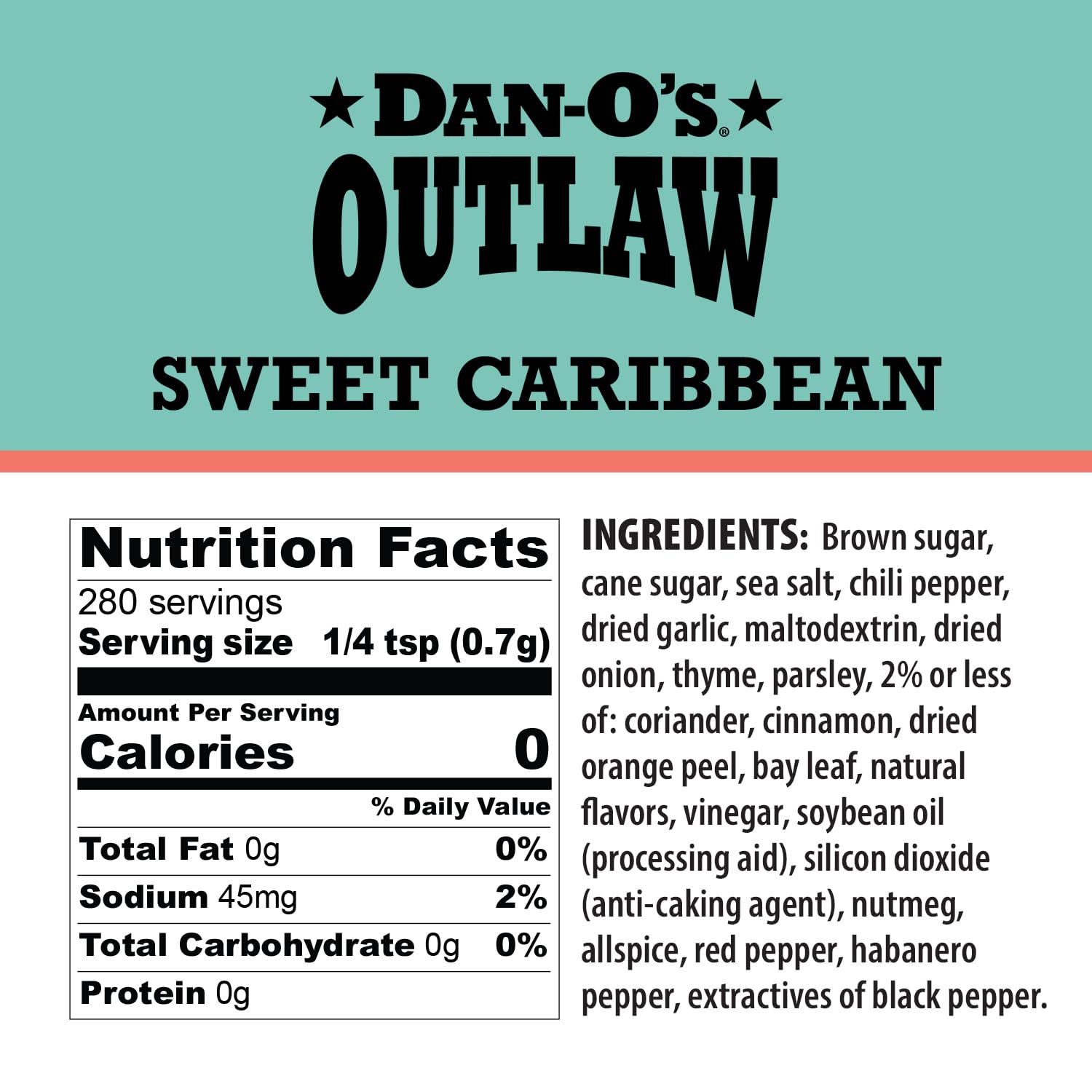 Dan-O's Outlaw Seasoning - Sweet Caribbean