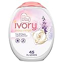 Ivory Laundry Detergent Pacs, Lightly Scented, Lavender, For Baby and Family, HE Compatible, 45 Count