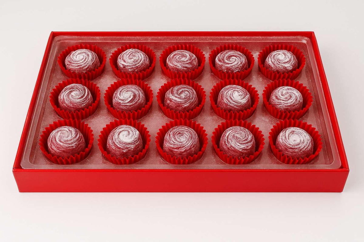 Lezzet, Handmade Rose Turkish Delight, Traditional Lokum, 15 Pieces, Premium Lokum with Real Rose Flavor with Gift Box, 9.87 oz (280gr)