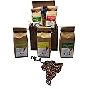 Coffee Gift Set Las Americas 5 Pack 12oz Gourmet Organic Medium Roast whole Bean with Best Beans From Mexico, Guatemala, Peru, Colombia and Brazil