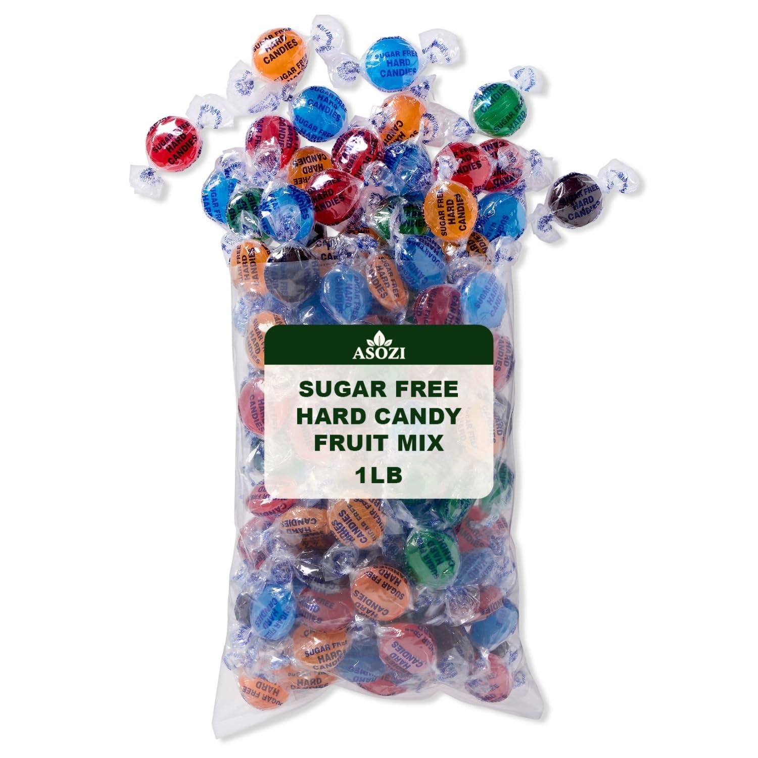 Sugar Free Hard Candy Fruit Mix 1LB - Zero Sugar Candy, Individually Wrapped - Ideal for Low-Sugar Diets - Perfect Candy for Goodie Bags, Parties