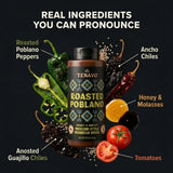 Tenayo Roasted Poblano Barbecue Sauce, 2-Pack (14.5 oz Bottles) - Mexican Style Sauce with Roasted Poblano Peppers & Spices - Only 4g of Sugar, Gluten