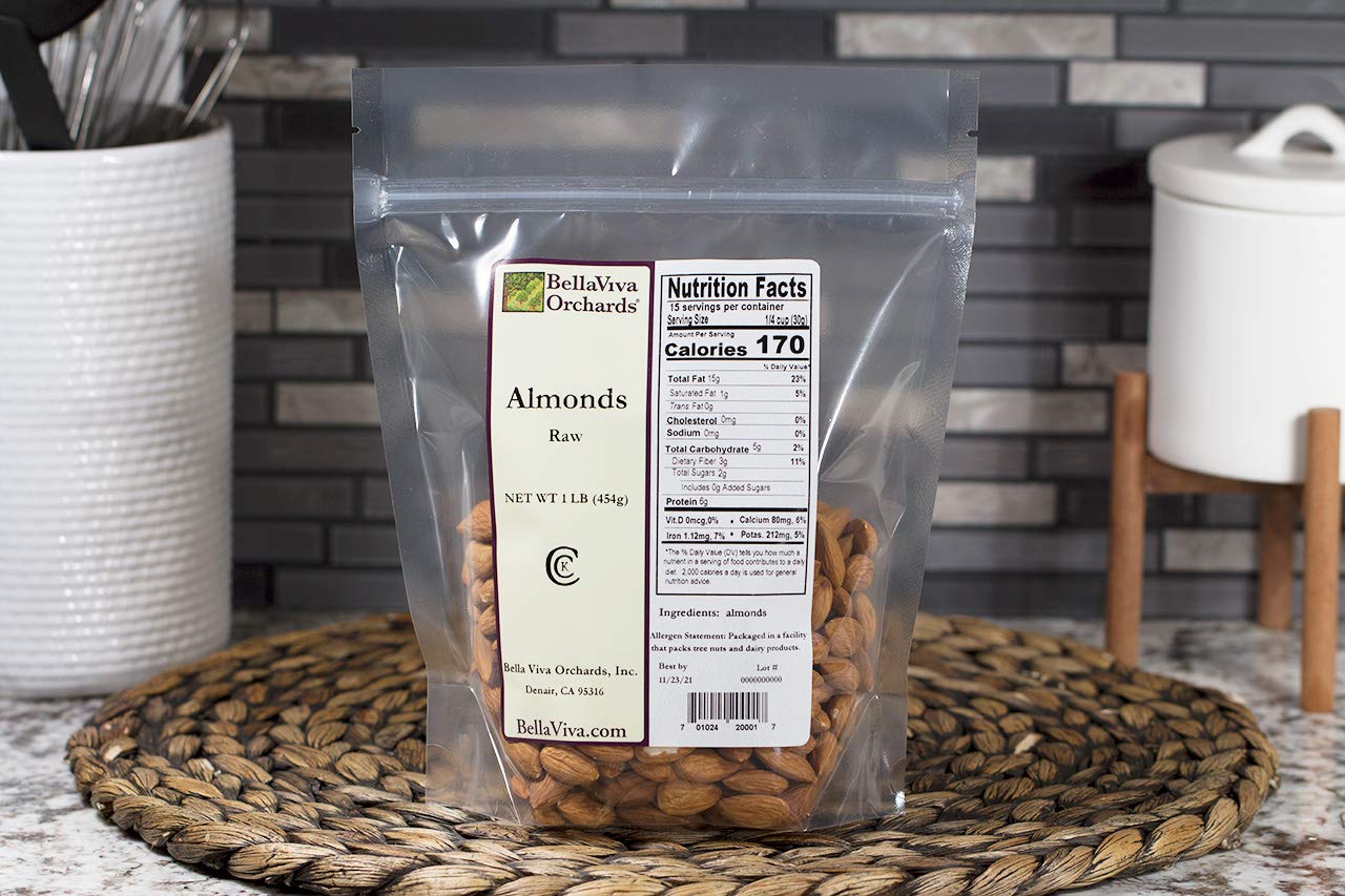 Bella Viva Orchards Raw Almonds, 1 lb of Raw Almonds
