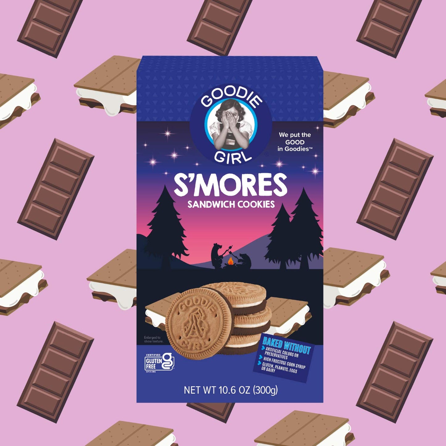 Goodie Girl, Smores Sandwich Cookies | Gluten Free | Peanut Free | Egg Free | Dairy Free | Kosher (10.6oz, Pack of 3)