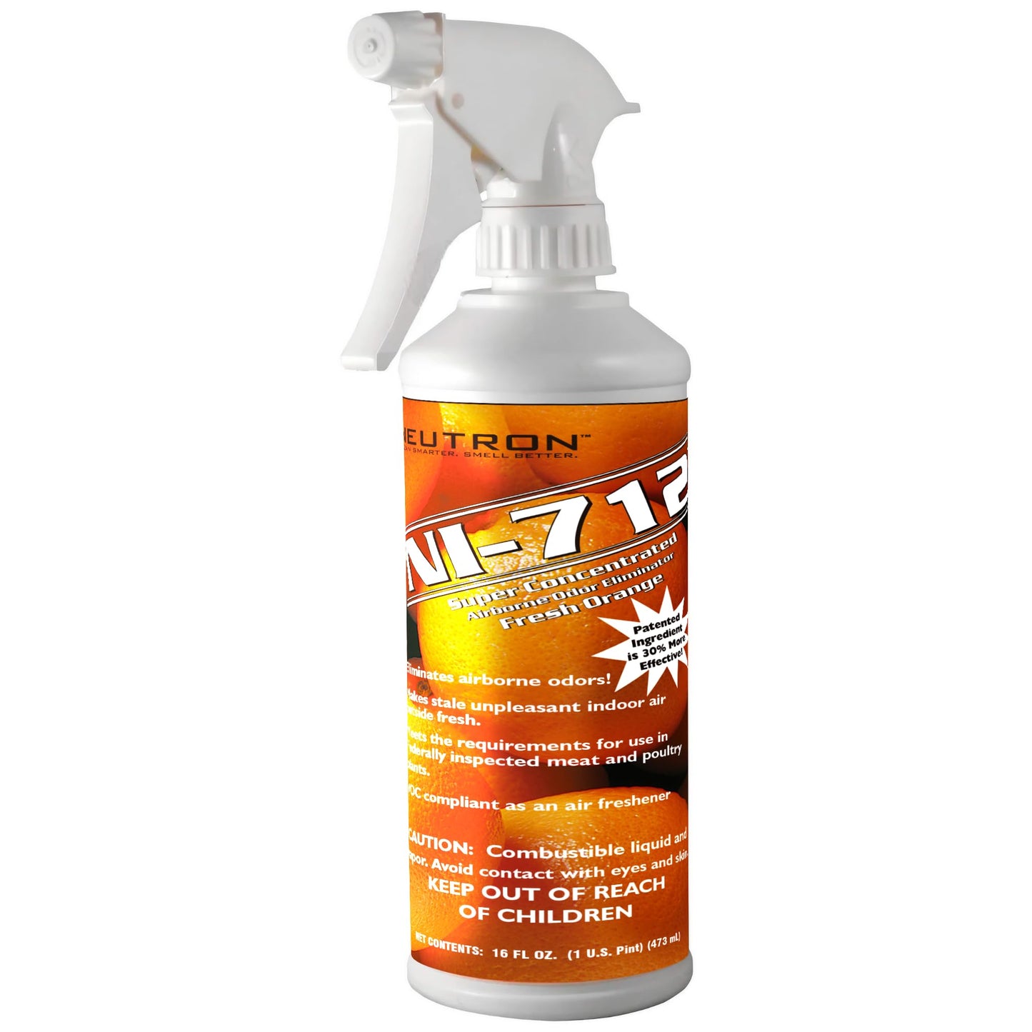 Neutron Industries NI-712 Fresh Orange Odor Eliminator Spray (1 bottle) - Powerful, Long-Lasting Odor Neutralizer - Instant Air Freshener for Home