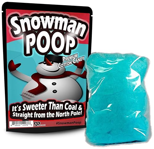 Snowman Poop Cotton Candy Silly Stocking Stuffers for Women Funny Holiday Candy Gags Snowman Novelty Christmas Gags Blue Candy Gluten-Free Sweets Gag