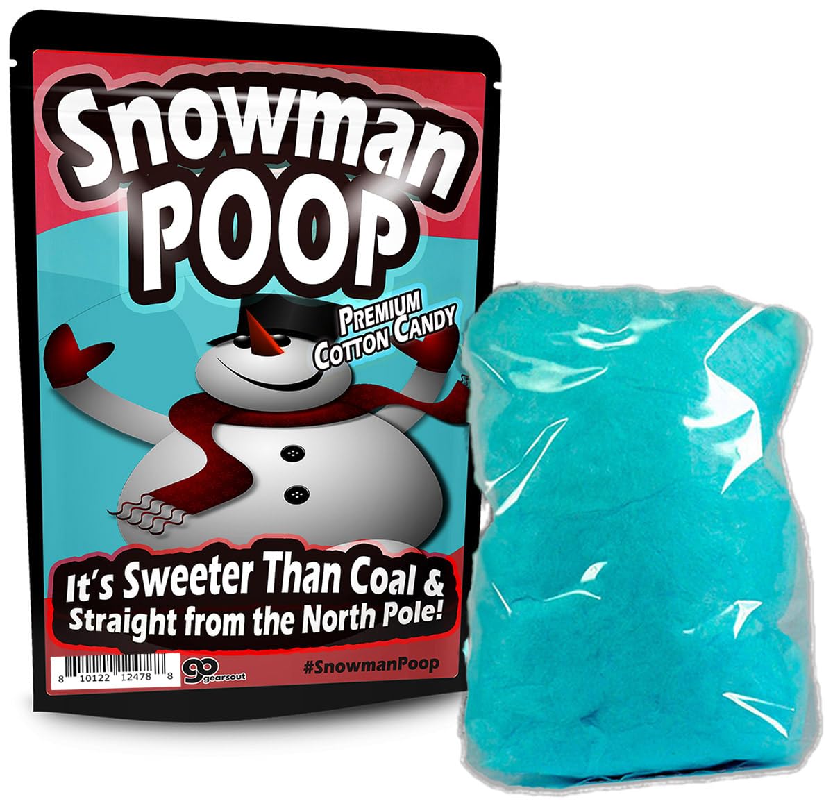 Snowman Poop Cotton Candy Silly Stocking Stuffers for Women Funny Holiday Candy Gags Snowman Novelty Christmas Gags Blue Candy Gluten-Free Sweets Gag