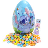 Jumbo Stitch Easter Egg with Candy Stars and Mini Stickers Inside, Festive Basket Stuffer Gift, 2.86 Ounces