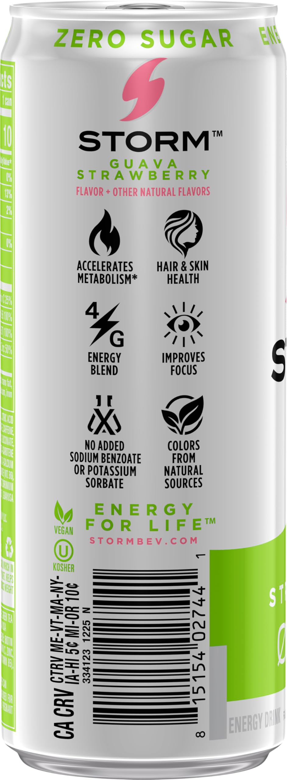 STORM Guava Strawberry, Fitness & Wellness Energy Drink, 12 Fl Oz (Pack of 12)