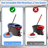 7-Pack Mop Replace Heads Compatible for O Ceda, Spin Mop Refill Head Replacement for RinseClean 2-Tank System - Fluffy Microfiber, Machine Washable