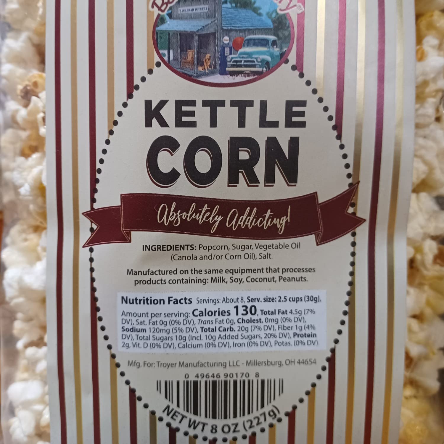 Troyer Cheese Kettle Corn, Ohio USA Made, Three 8 oz Bags