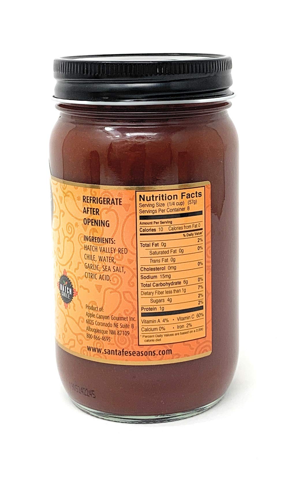Santa Fe Seasons Hatch Red Chile Sauce Hot 16 Ounce