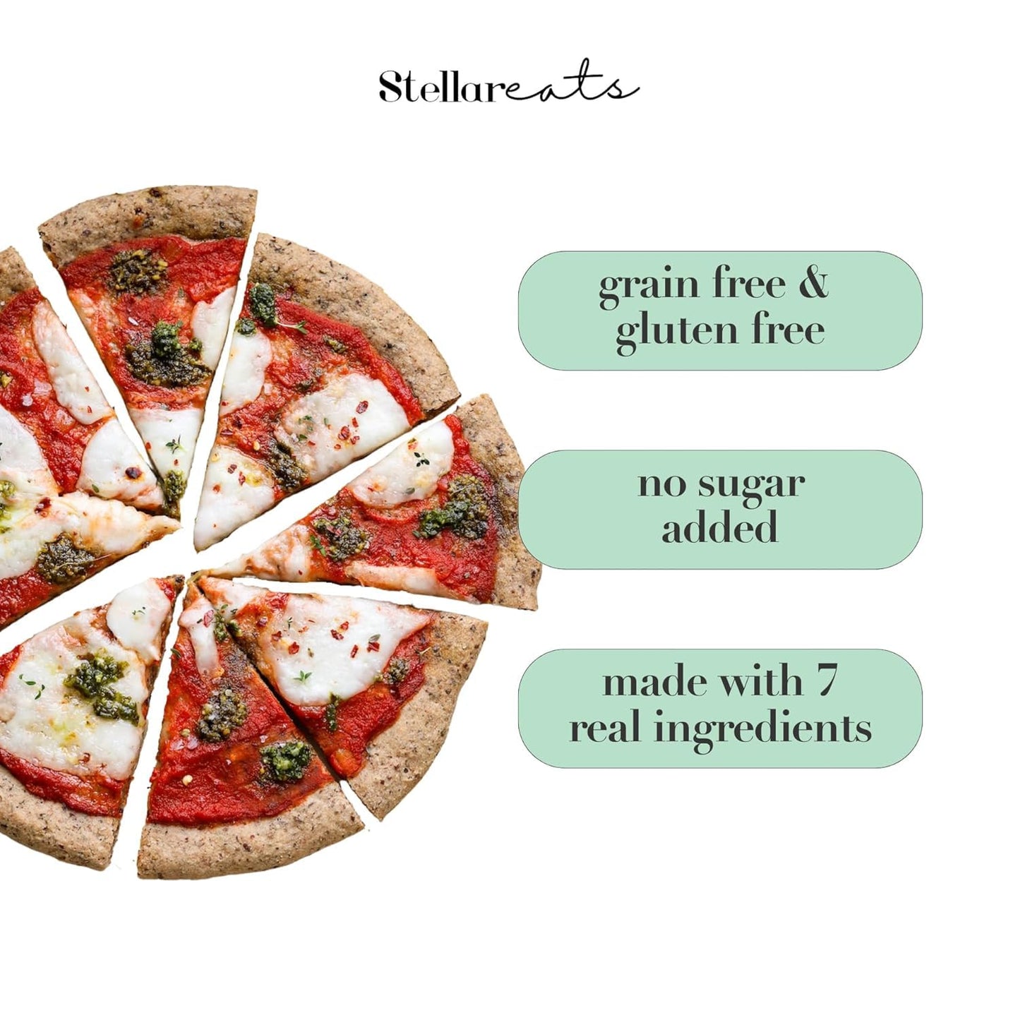 Stellar Eats Grain-Free Pizza Dough Baking Mix | Gluten-Free, Dairy-Free, Plant-Based, Paleo-Friendly | No Added Sugar | Almond Flour-Based | Non-GMO