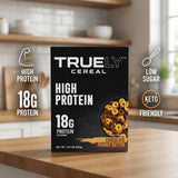Truely Cereal Chocolate Pb - 2 Pack 7.05 oz Boxes - Protein for Breakfast - High Protein Snack - Protein Option - Truely Cereal with a Random Item