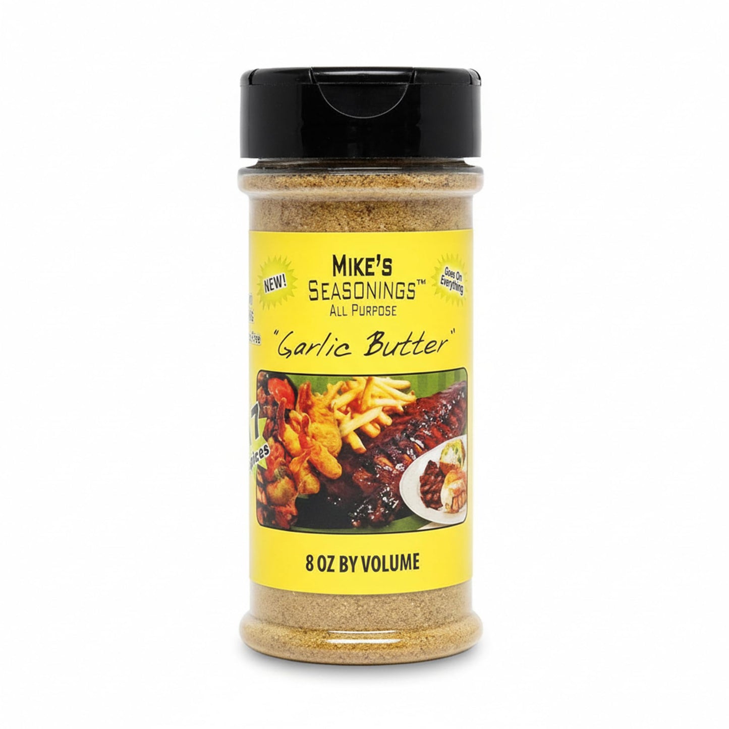 Mike's Garlic Butter Seasoning, No MSG Gluten Free 17-Spice Blend for Chicken, Steak, Garlic Bread and Popcorn, Made in USA, 8 oz