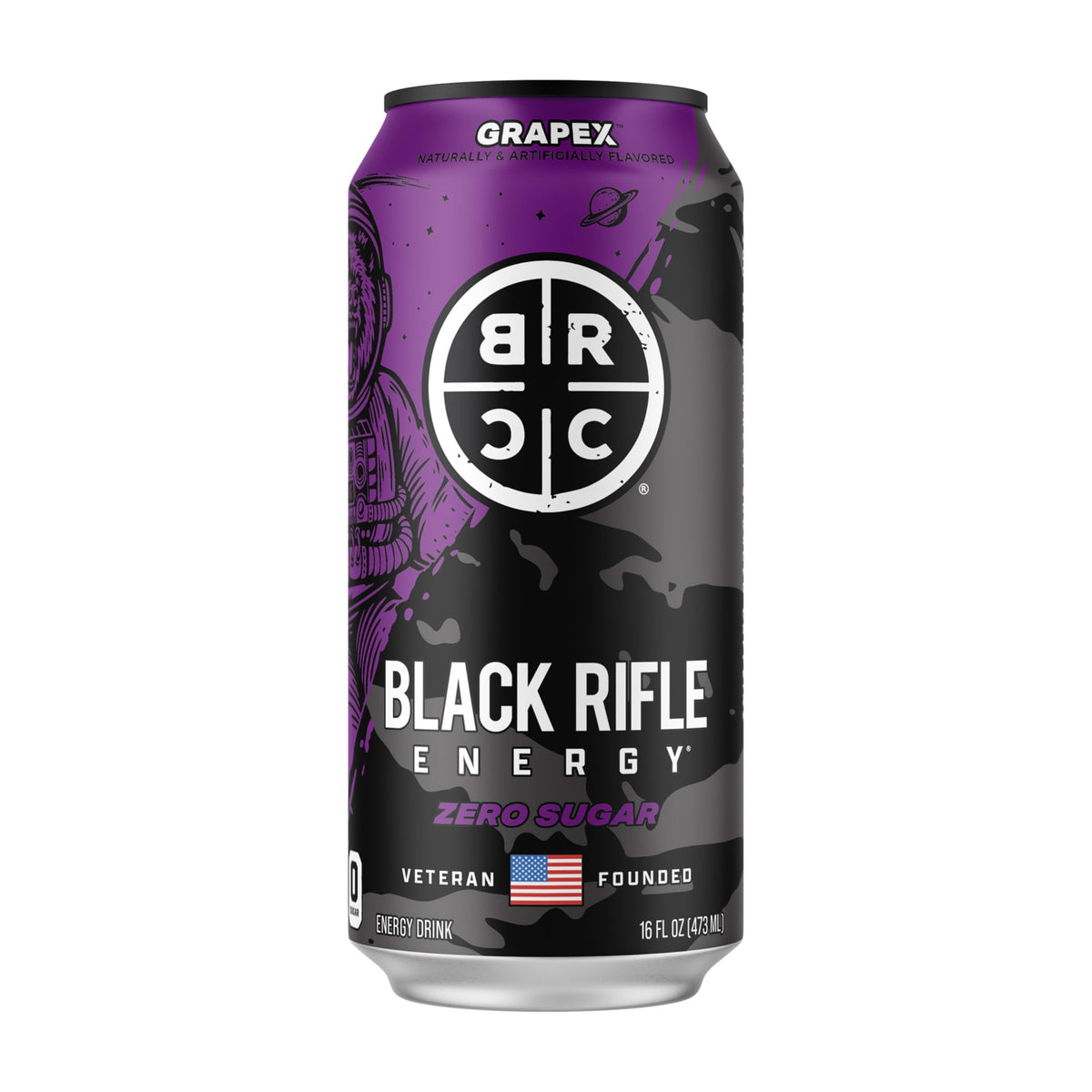 Black Rifle Energy GrapeX Zero Sugar Energy Drink, 200mg Caffeine, 16 fl oz can (Pack of 12