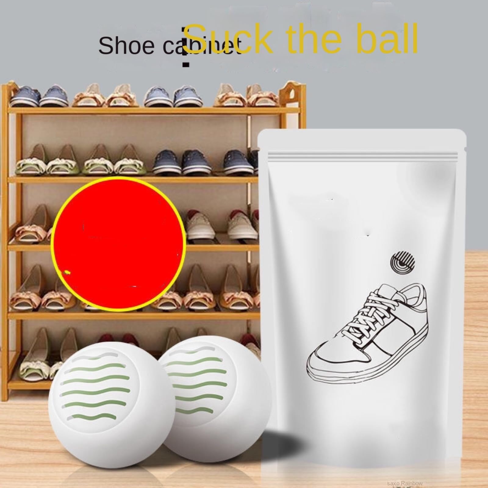 6-pack shoe and sock deodorizing ball with long-lasting jasmine fragrance, suitable for shoes, shoe cabinets, and sports shoes to remove odors