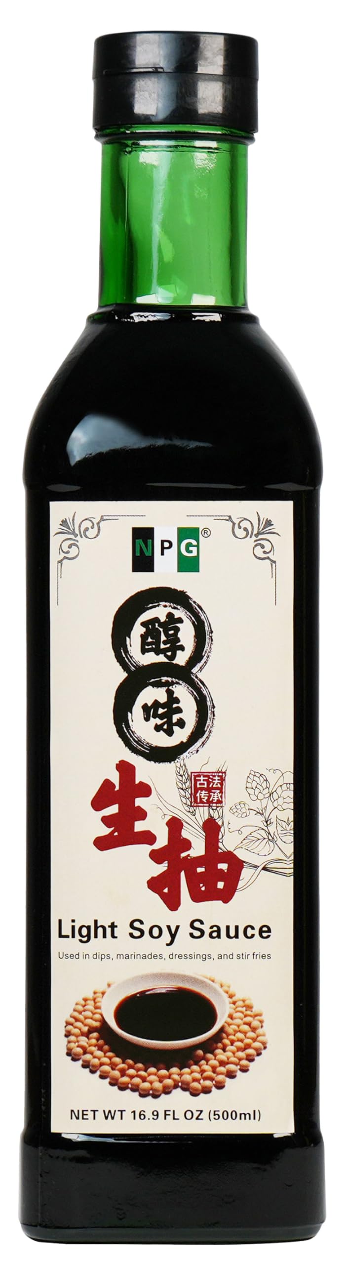 NPG Light Soy Sauce 16.9 fl oz, All Purpose Asian Seasoning