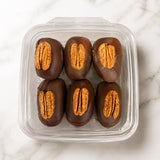 Nuts Factory Chocolate Dates - Dark Chocolate Covered Dates with Roasted Almonds, Candied Pecans & White Chocolate Sauce, Gourmet Stuffed Dates
