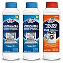 Glisten Dishwasher Magic Machine Cleaner and Disinfectant 2-Pack and Washer Magic Washing Machine Cleaner