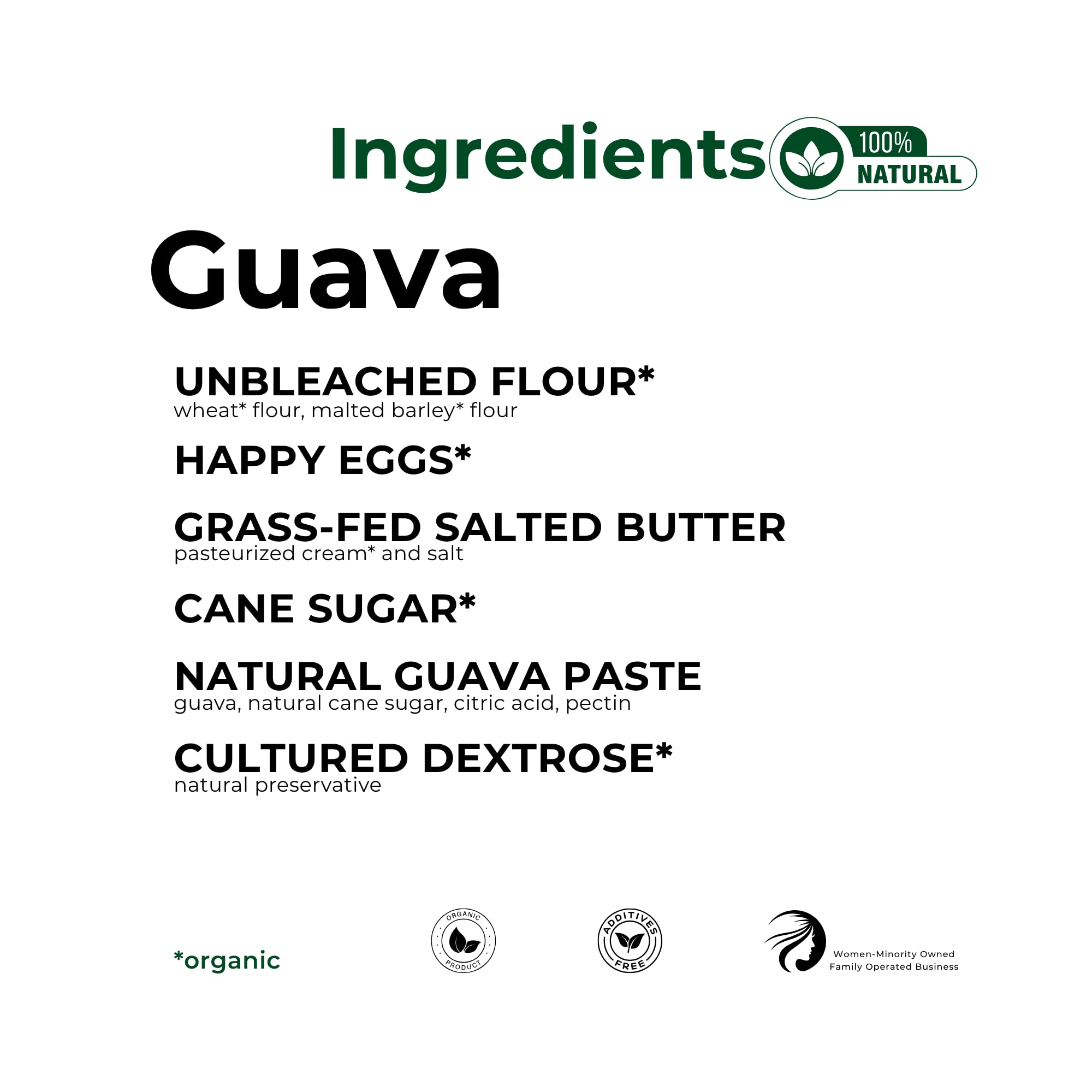 The Panza Guava Gourmet Cookie Snack Thin & Crispy | Organic, Non-GMO, 100% Natural Ingredients | Mini Pouch 0.7 oz