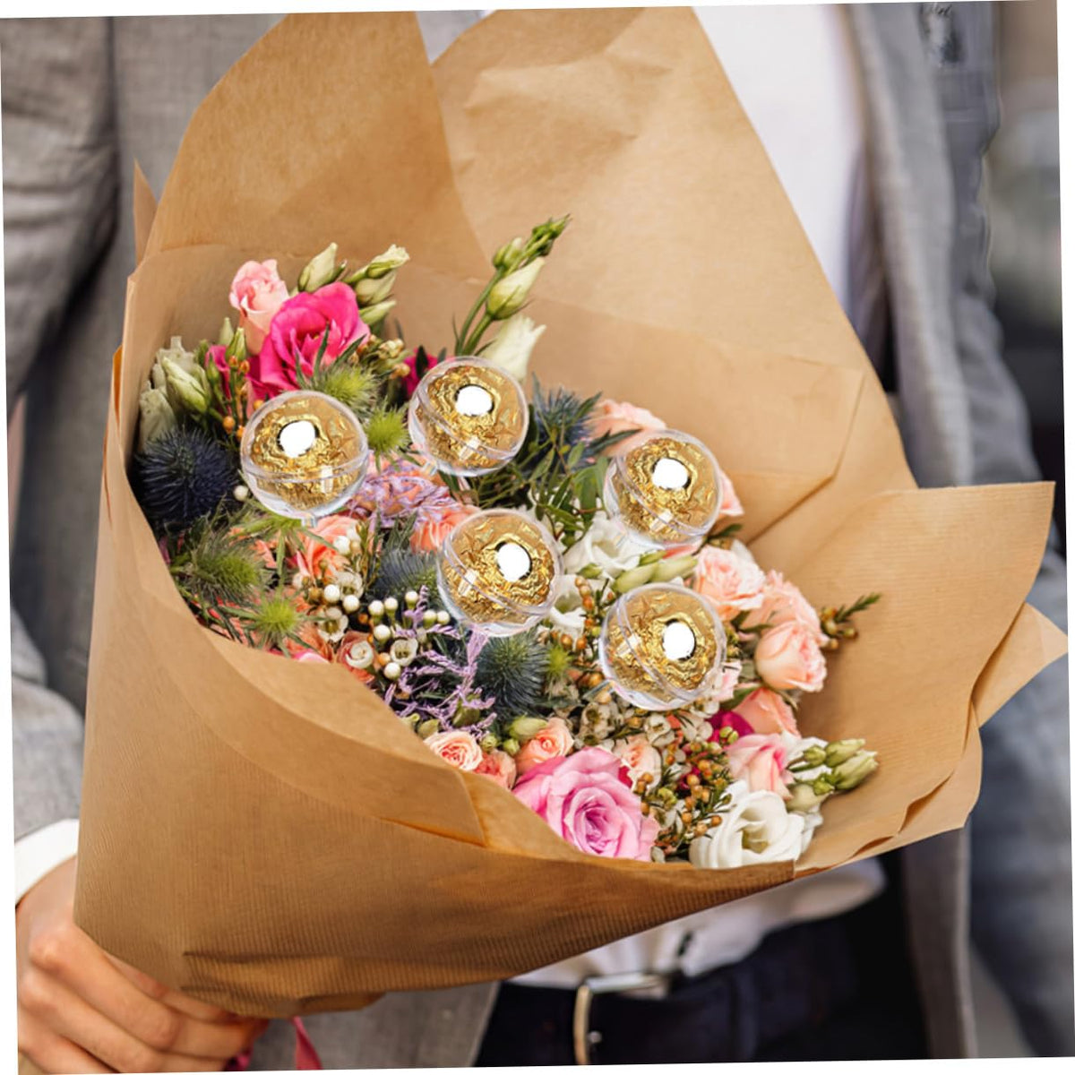 PRETYZOOM 100Pcs Clear Chocolate Case Lidded Holders for Creative Bouquet Packaging Versatile Candy Wrappers for Florist Shops Giving for Valentine's