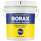 Banner Chemical Raw Borax (10 lbs) - 100% Pure, Unscented, Multi-Purpose Cleaner & Detergent Booster - Natural Household Cleaner and Stain Remover