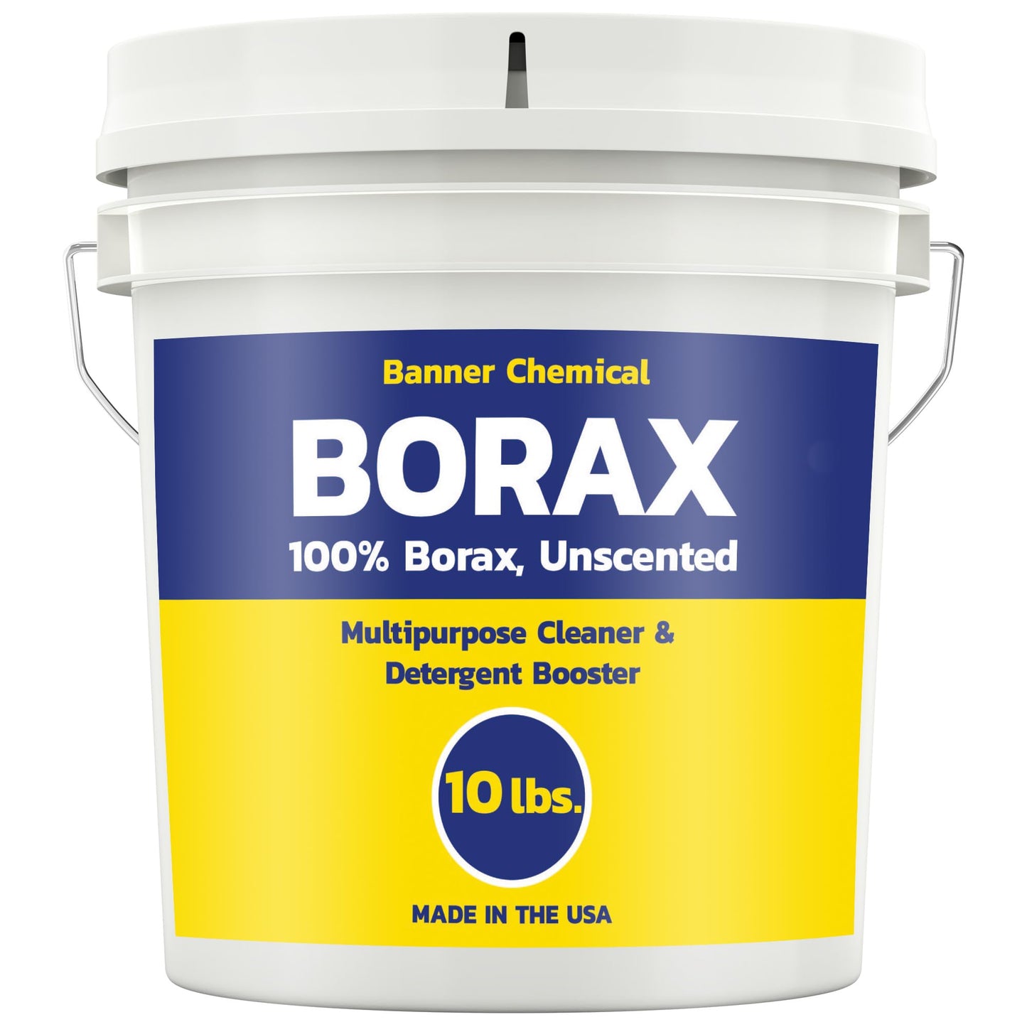 Banner Chemical Raw Borax (10 lbs) - 100% Pure, Unscented, Multi-Purpose Cleaner & Detergent Booster - Natural Household Cleaner and Stain Remover