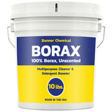 Banner Chemical Raw Borax (10 lbs) - 100% Pure, Unscented, Multi-Purpose Cleaner & Detergent Booster - Natural Household Cleaner and Stain Remover