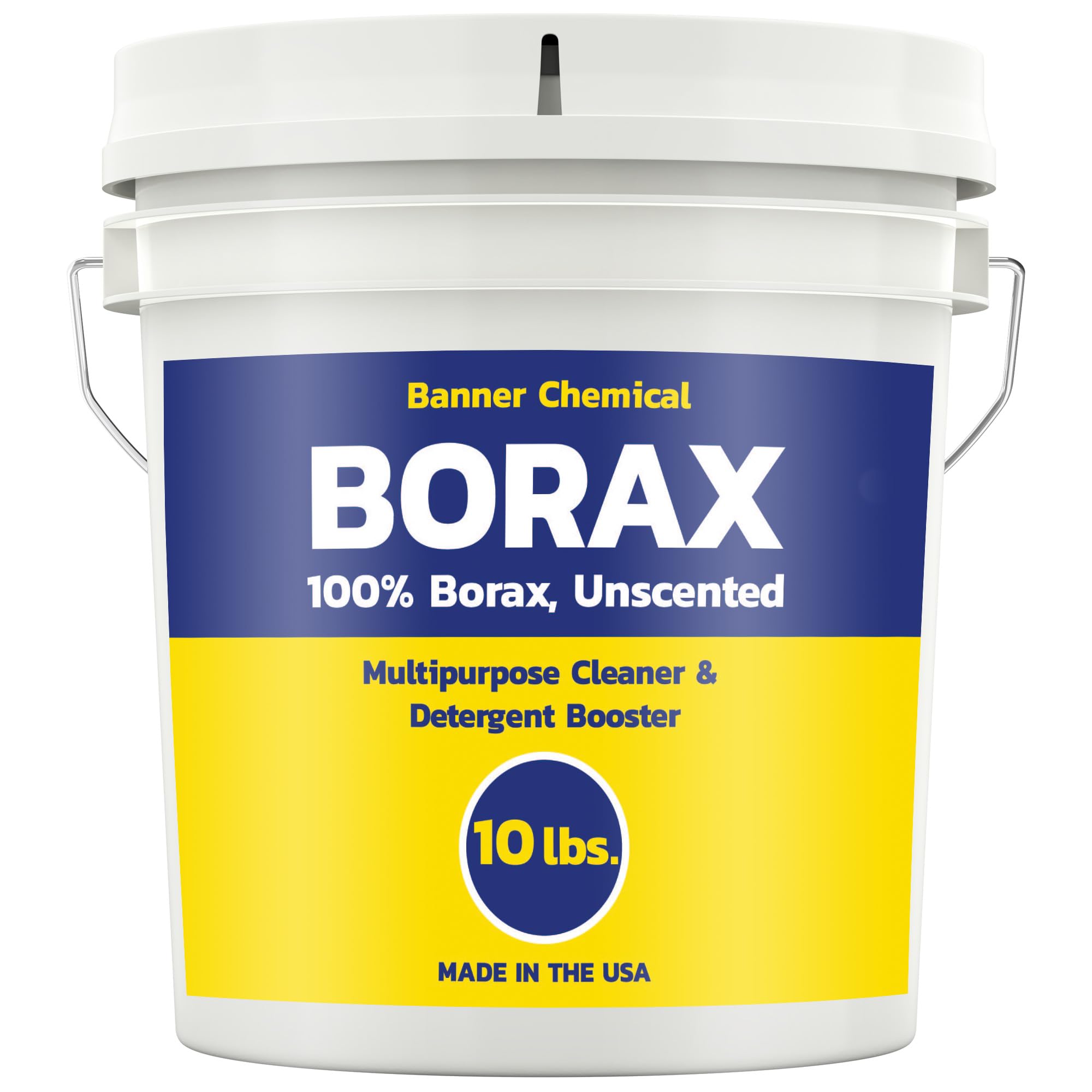Banner Chemical Raw Borax (10 lbs) - 100% Pure, Unscented, Multi-Purpose Cleaner & Detergent Booster - Natural Household Cleaner and Stain Remover