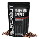 Blackout Coffee Morning Reaper Whole Bean Coffee - Medium Roast, Bold & Smooth Flavor, Non-Bitter - Freshly Roasted 12oz Bag.