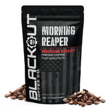 Blackout Coffee Morning Reaper Whole Bean Coffee - Medium Roast, Bold & Smooth Flavor, Non-Bitter - Freshly Roasted 12oz Bag.