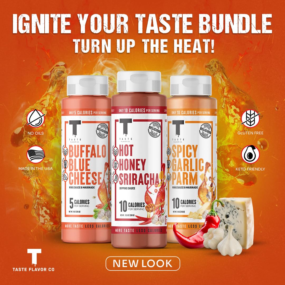Taste Flavor Co. Grilling, Dipping Sauce and Marinade, Great Tasting, Low-Calorie Sauces, Keto Friendly, No Oils (3 Pack, Variety)
