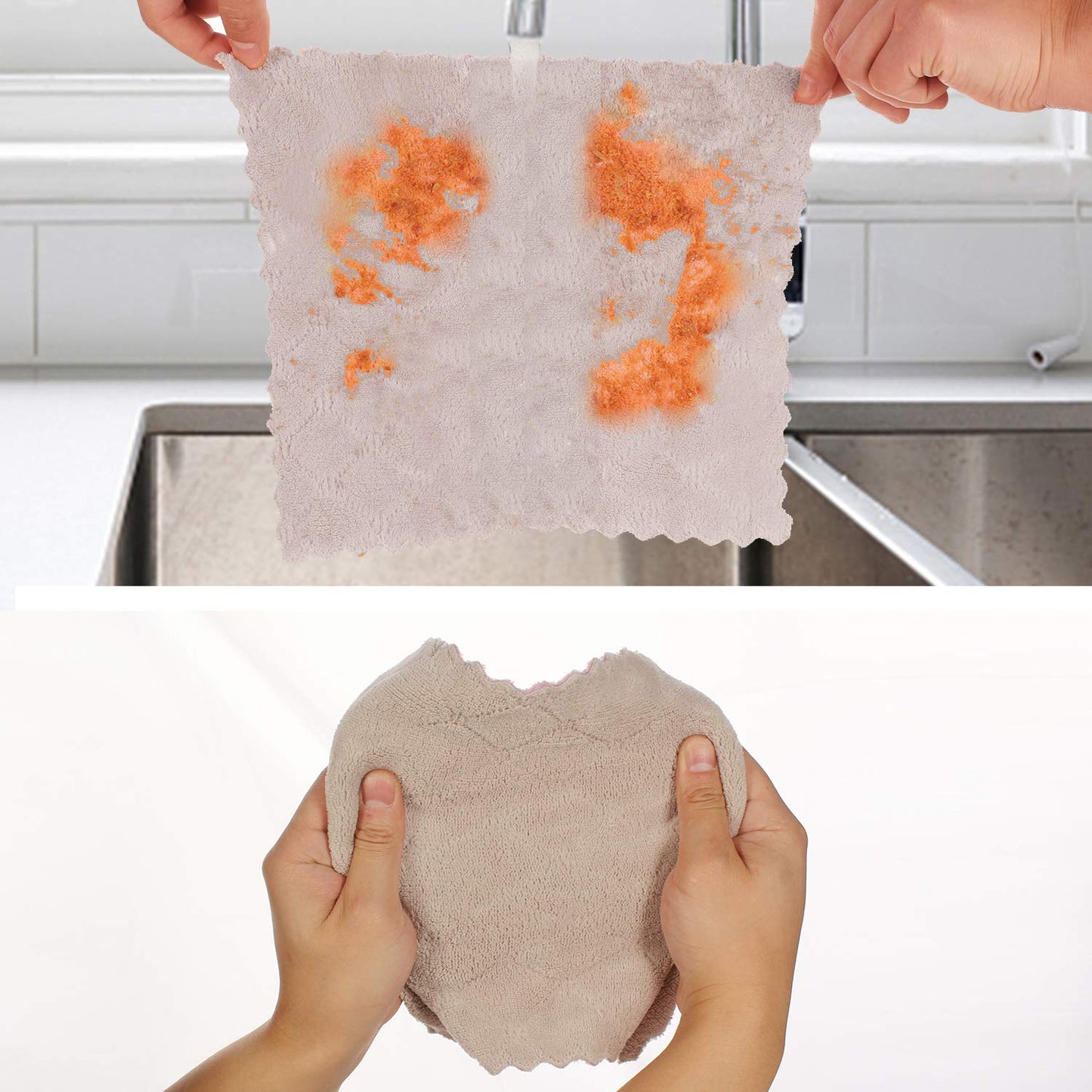 kimteny Cleaning Cloths Kitchen Towels Microfiber Washcloths Lint Free Dish Cloth Reusable Dishtowels Household Super Absorbent Fast Drying, 10"x10"