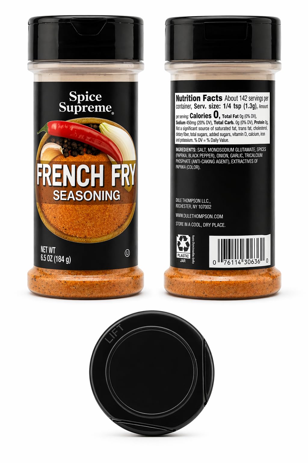 Spice Supreme Seasonings: French Fry Seasoning (Pack of 2) 6.5 oz Size