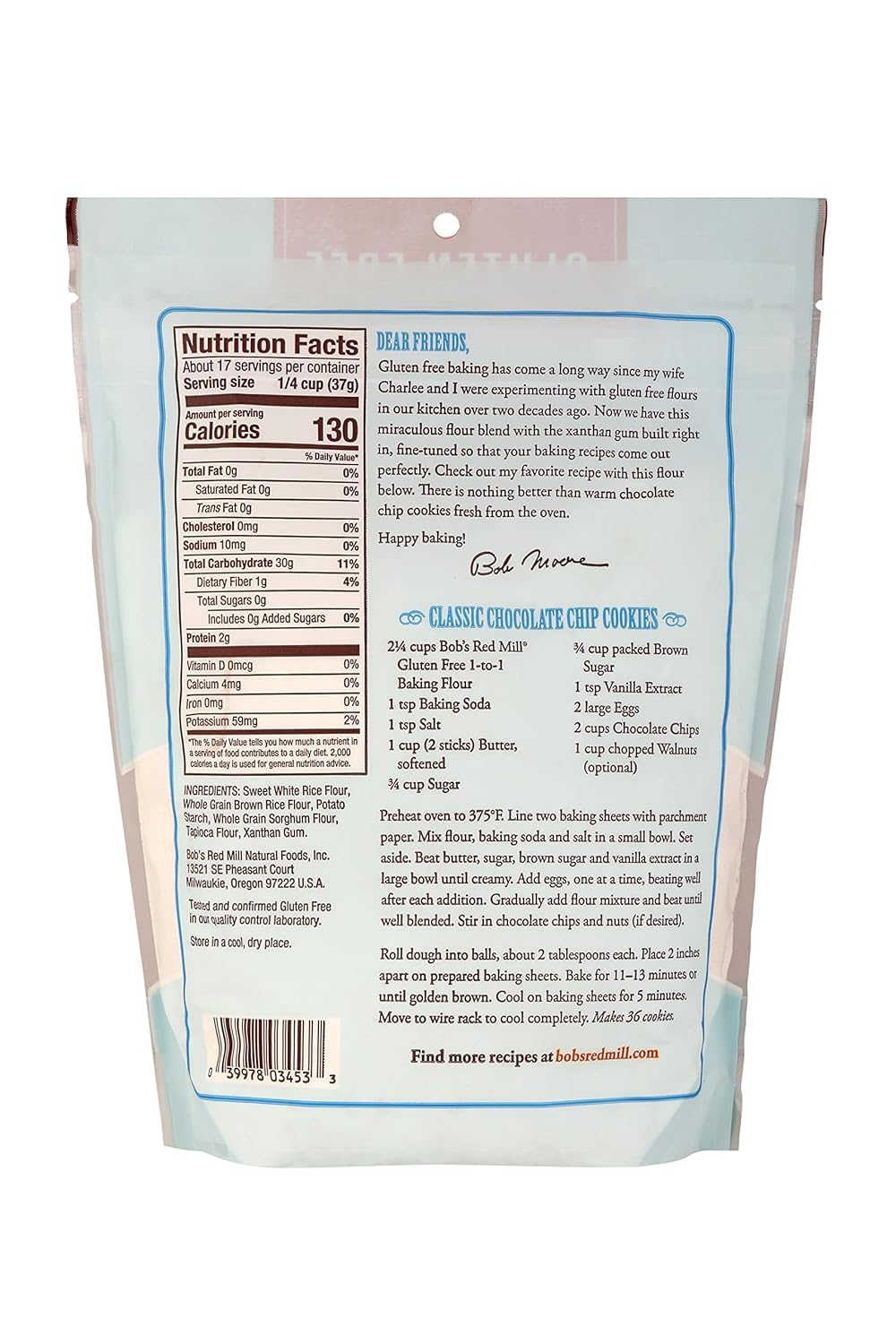 Bobs Red Mill Flour Gf Baking 1 To 1 22oz (1lb 6oz)